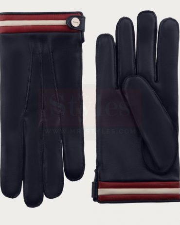 Bally Nappa Leather Gloves Blue Fashion Collection Free Shipping