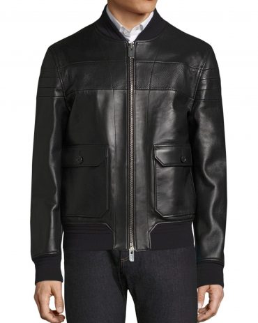 Beautiful Style Bally Men’s Black Leather Jacket Fashion Collection Free Shipping