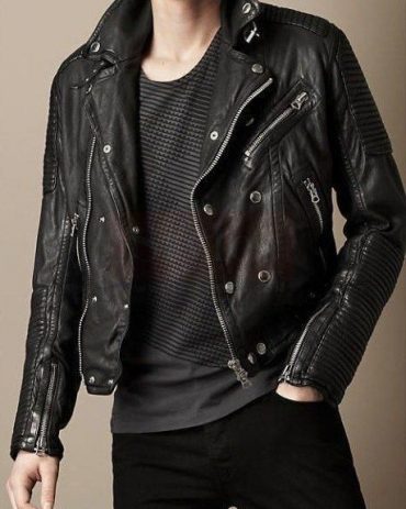 Diesel Black Leather Jacket Mens Fashion Collection Free Shipping