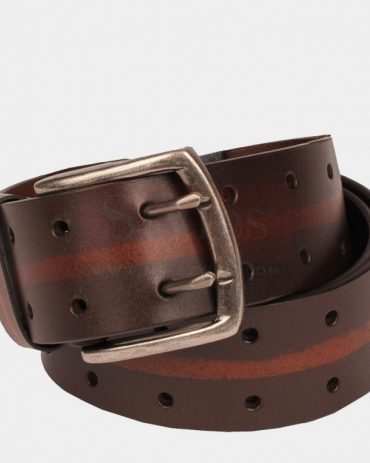 Wilsons Leather Brushed Metal Buckle Double Perforated Leather Belt Belts Free Shipping