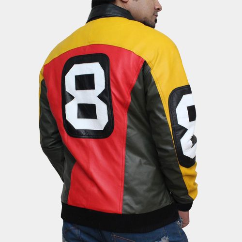 8 Ball Leather Bomber Jacket Fashion Collection Free Shipping