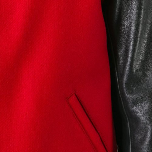 Ami Alexandre Mattiussi Bimaterial Leather Flight Bomber Jacket Fashion Collection Free Shipping