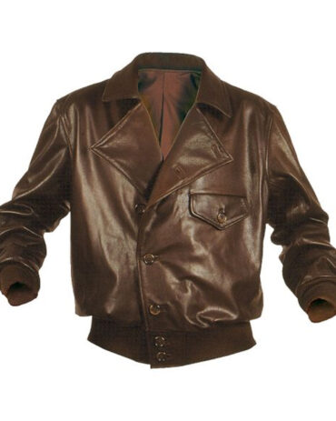 Brown Mens Brown Leather Bomber Jacket Fashion Collection Free Shipping
