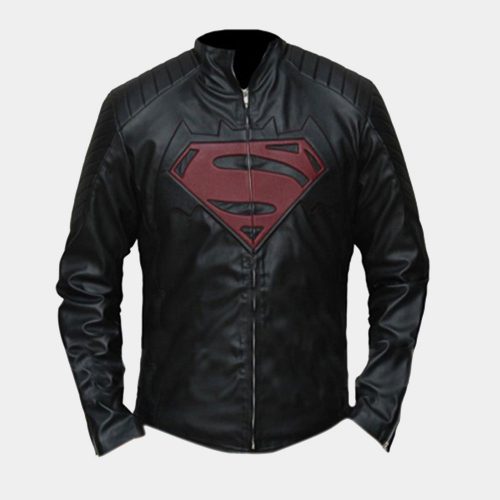 Black Superhero Superman & Batman Leather Jacket Celebrities Leather Jackets Free Shipping