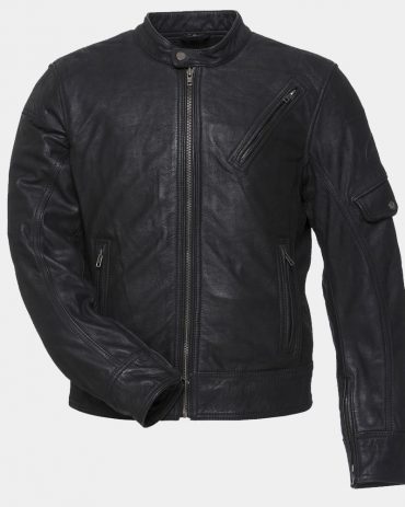 Black Erebus Leather Motorcycle Jacket
