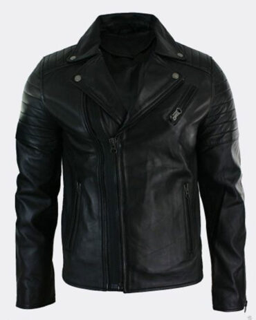 Black Men’s Fashion Leather Slim Fit Biker Jacket Fashion Collection Free Shipping