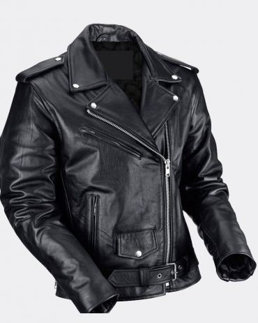 Men’s Motorcycle Distressed Retro Biker Real Black Leather Jacket MotoGp Jackets Free Shipping