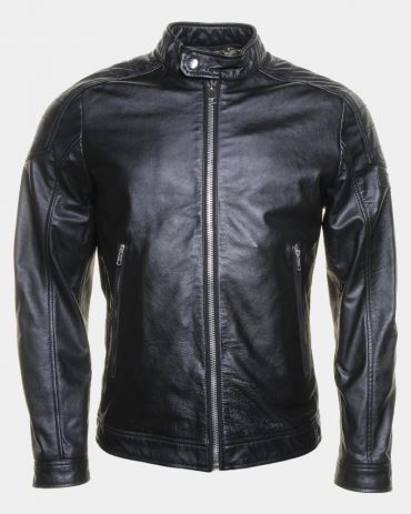 High Quality Diesel L-Monike Black Leather Jacket Men Fashion Collection Free Shipping