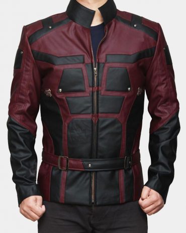 Embroidery Mac Brown Leather Men Jacket Fashion Collection Free Shipping