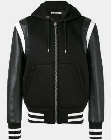 Givenchy Hooded Leather Varsity Jacket Fashion Collection Free Shipping