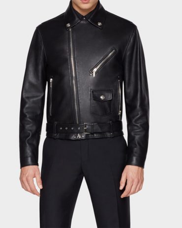 Leather Biker Jacket-Versace Replica Motorbike Collection Free Shipping