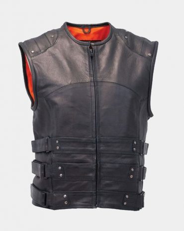 Leather fashion vest