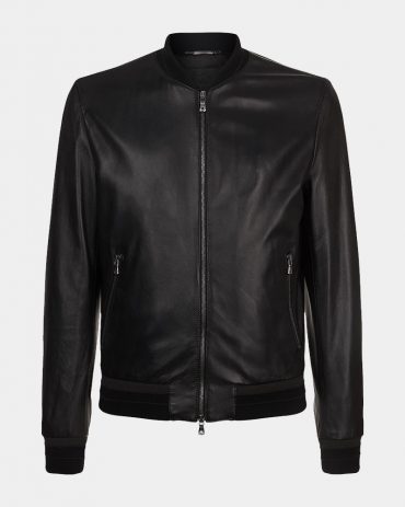 Dolce & Gabbana Leather Bomber Jacket Fashion Collection Free Shipping