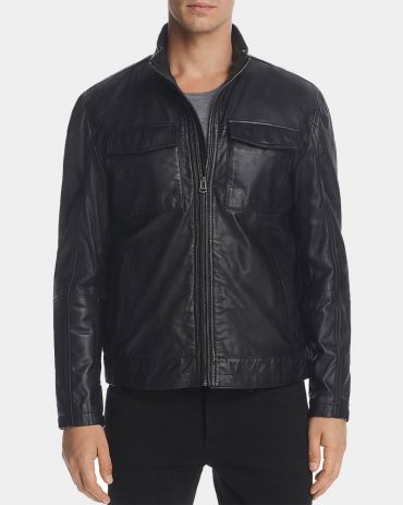 Navy Bomber Jackets With Leather Sleeve Fashion Collection Free Shipping