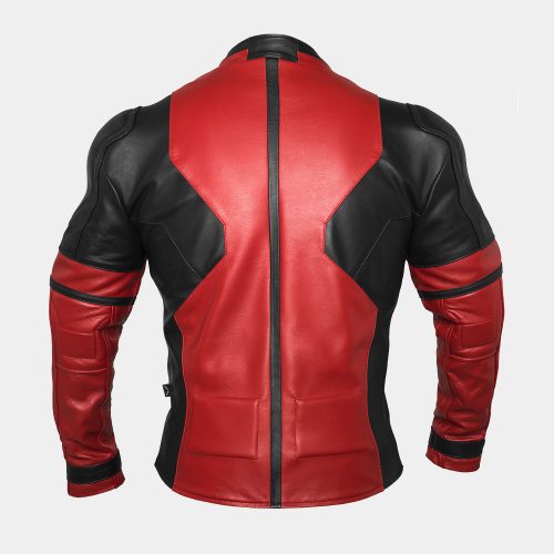 Black and Red Movie Star Leather Jacket Celebrities Leather Jackets Free Shipping