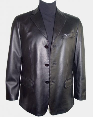 Men's short leather coat