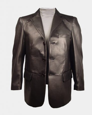 Men's short leather coat
