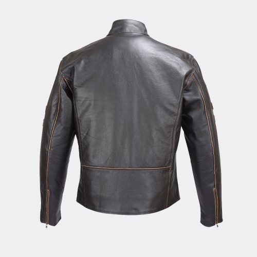 Men’s Real Leather Antique Jacket Black Motorcycle MotoGp Jackets Free Shipping