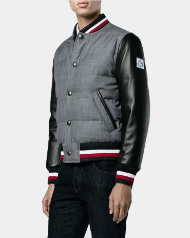Leather & Wool Varsity Jacket Fashion Collection Free Shipping
