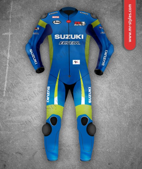 Maverick Vinale Suit 2015 Suzuki MotoGP – Made of Premium Quality Leather. Maverick Vinales Suits Free Shipping