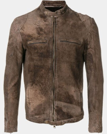 Men Brown Vintage Biker Leather Jacket