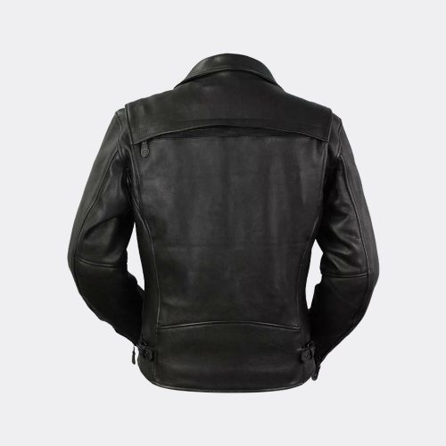 Men Motorcycle Night Rider Platinum Cowhide Leather Jacket 2 Deep Gun Pockets MotoGp Jackets Free Shipping