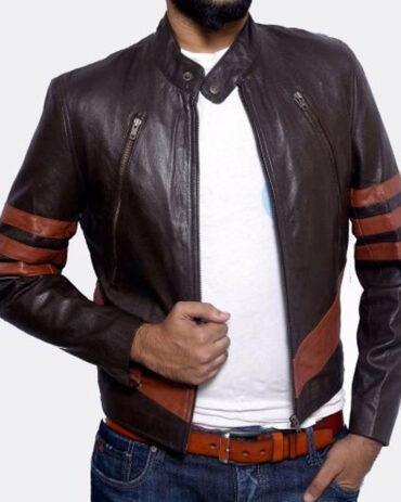 Men’s Brown Fashion Genuine Leather Jacket Fashion Collection Free Shipping