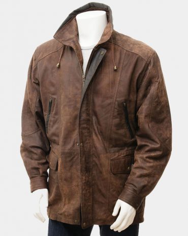 Men's Brown Leather Coat