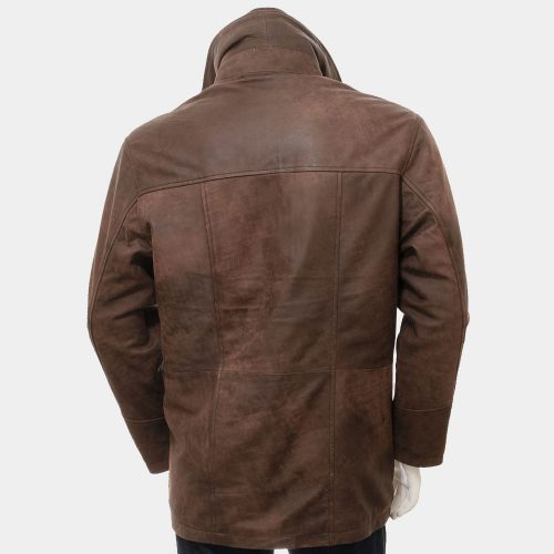 Men’s Chestnut Leather Fashion Coat Fashion Coats Free Shipping