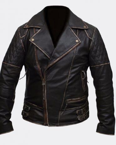 Mens Marlon Brando Biker Motorcycle Vintage Distressed Brown Leather Jacket MotoGp Jackets Free Shipping