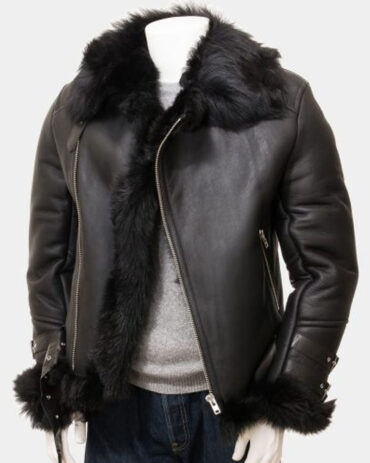 Mens Sheepskin Biker Leather Blazer Jacket Fashion Collection Free Shipping