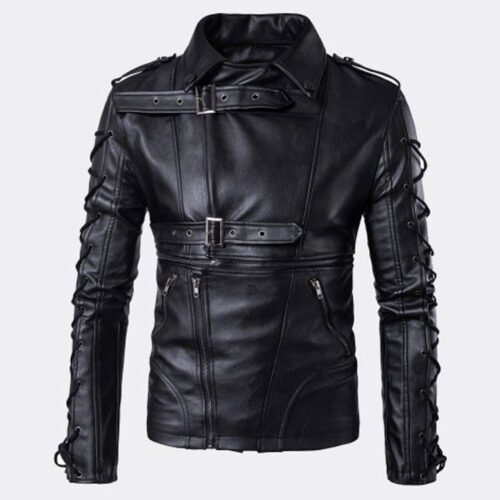 Mens Slim Fit Motorcycle Leather Jacket Fashion Collection Free Shipping