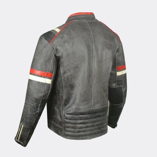 Men’s Classic Rumble Color blocked Leather Motorcycle Jacket MotoGp Jackets Free Shipping