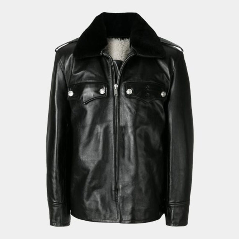 Buy Mens Wool Black leather jacket -15% Off | Mr-Styles