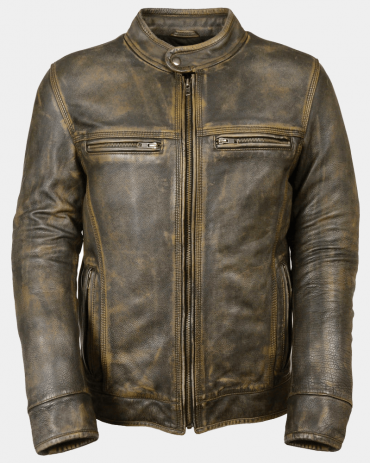 Distressed Scooted Men's Motorcycle Leather Jackets