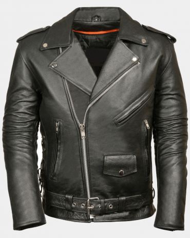 Police Style Mens Motorcycle Leather Jackets