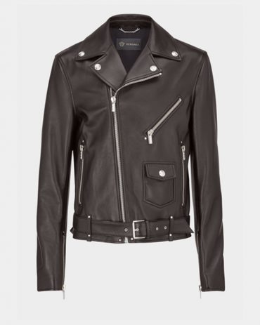 Nappa Leather Biker Jacket-Versace A+ Replica Motorbike Collection Free Shipping