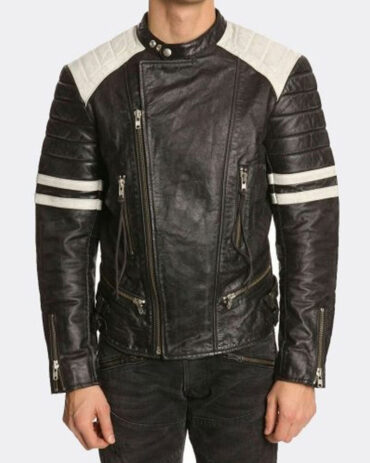 New Fashion Slim Fit Biker Black Leather Jacket Mens Fashion Collection Free Shipping