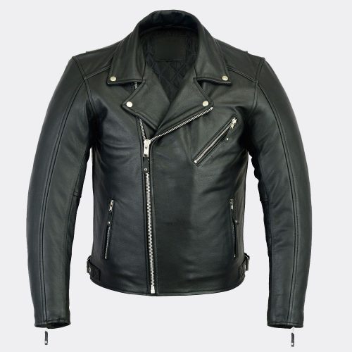 New Mens Black Genuine Cowhide Motorcycle Biker Leather Jacket MotoGp Jackets Free Shipping