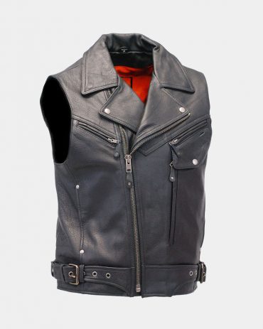 Premium Vented Sleeveless Leather Motorcycle Vest