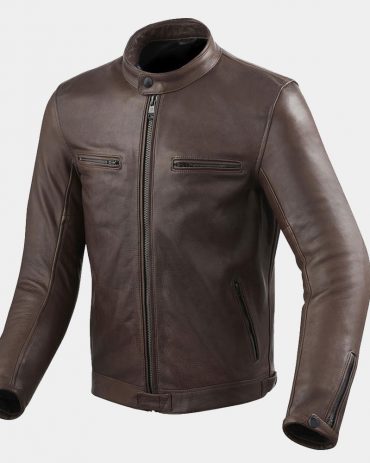 Brown Leather Bomber Motorcycle Jacket