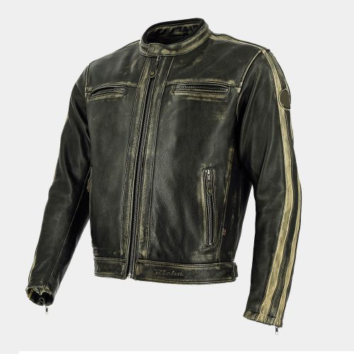 Black Leather Bomber Motorcycle Jacket Motorbike Collection Free Shipping