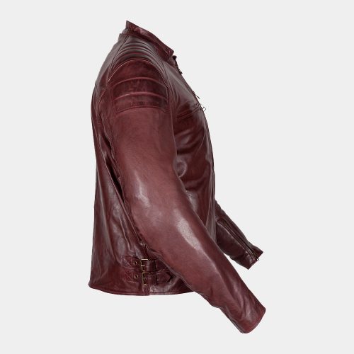 Red light Leather Motorcycle Jacket Motorbike Collection Free Shipping