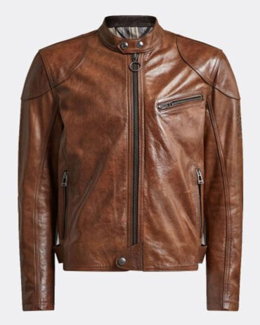 Supreme Burnt Cuero Hand Waxed Mens Brown Leather Jacket Fashion Collection Free Shipping