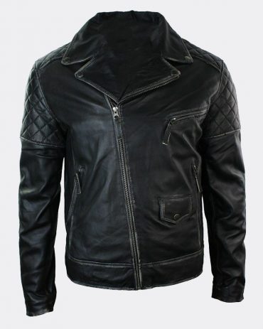 Black Biker Cafe Racer Motorcycle Classic Slim Fit Real Leather Jacket for Men Motorbike Jackets Free Shipping