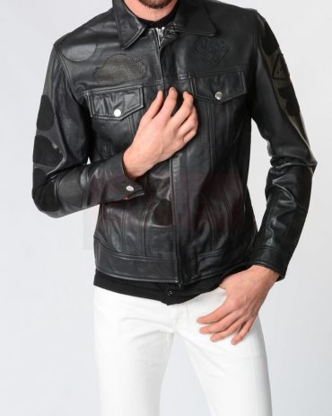 High Quality Black Diesel L-Monike Leather Jacket Fashion Collection Free Shipping