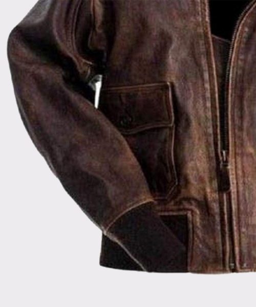 A2 Navy Flight Men Distressed Genuine Brown Leather Jacket Fashion Jackets Free Shipping