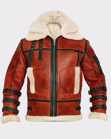 Sheepskin B6 Two Tone Shearling Leather Bomber Jacket