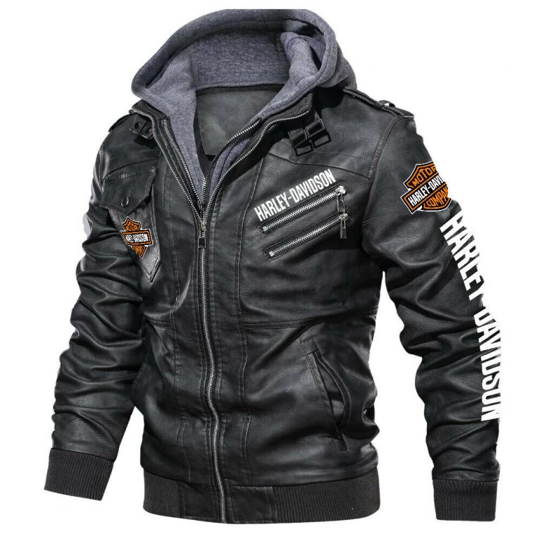 Shop Harley Davidson Hooded Biker Leather Jacket | M-Styles