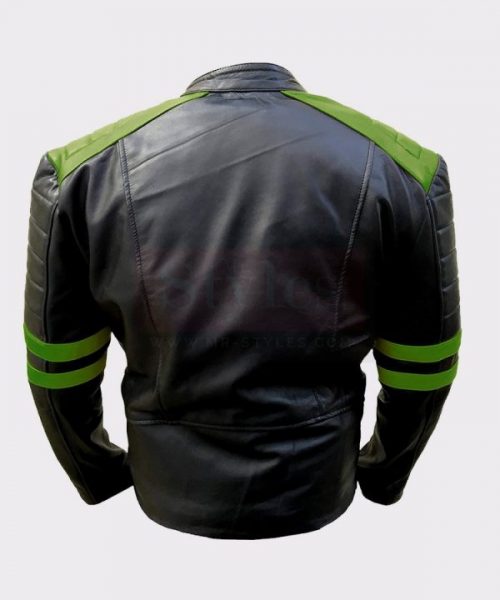 Men’s Classic Vintage Motorbike Green Real Leather Jacket Fashion Collection Free Shipping